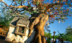 A treehouse in Pooh’s Playful Spot located in the Fantasyland section of Magic Kingdom.